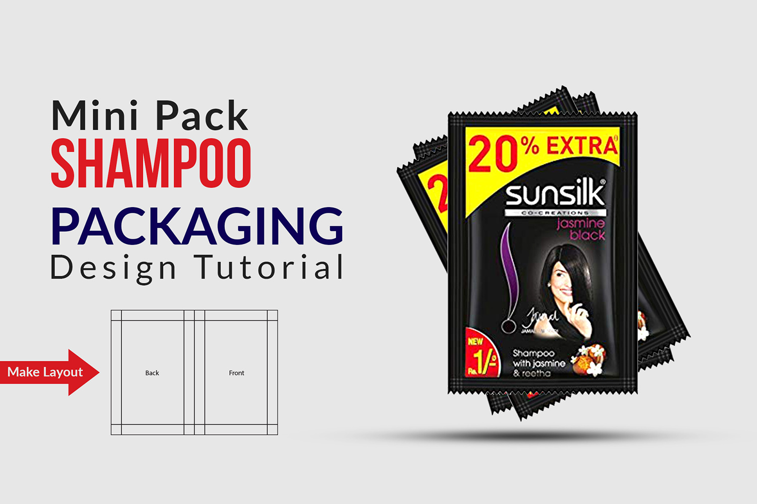 Photoshop tutorial | how to create a type driven packaging design . Mini Pack Shampoo Packaging Design In Illustrator Tutorial Shampoo Packet Design Maxpoint Hridoy Graphic Design Tutorial Learn More Earn More