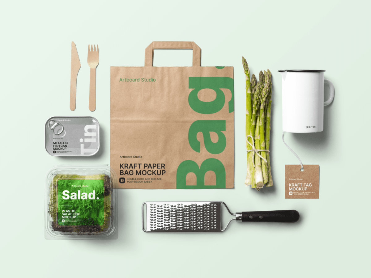 14000+ vectors, stock photos & psd files. Organic Food Packaging W Kitchen Products Mockup Template