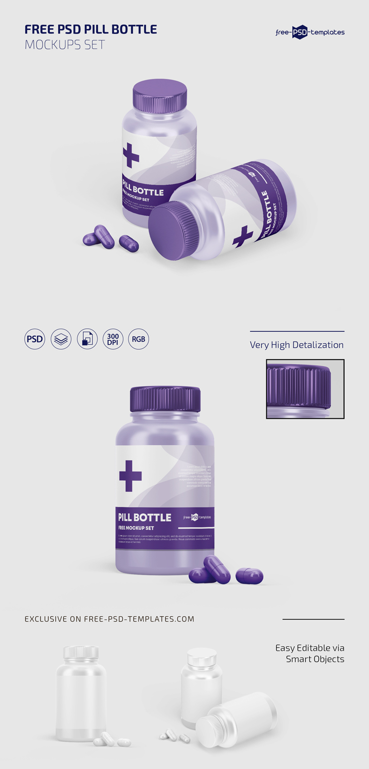 47+ Download Pill Bottle Mockup Free PSD
